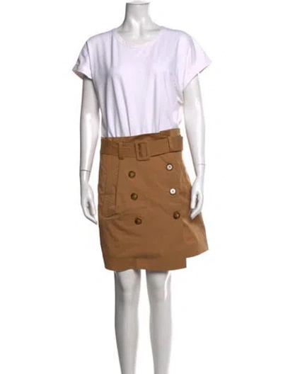 Pre-owned Veronica Beard Crew Neck Knee-length Dress In Neutrals/white