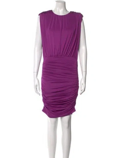 Pre-owned Veronica Beard Crew Neck Knee-length Dress In Purple