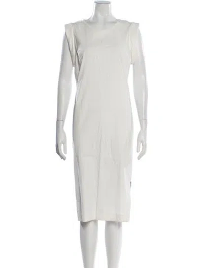 Pre-owned Veronica Beard Crew Neck Knee-length Dress In White
