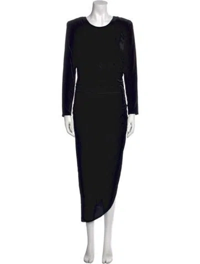 Pre-owned Veronica Beard Crew Neck Long Dress In Black