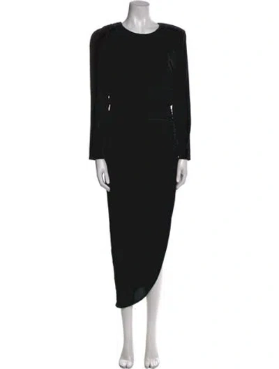Pre-owned Veronica Beard Crew Neck Long Dress In Black