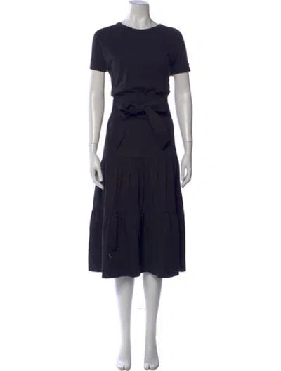 Pre-owned Veronica Beard Crew Neck Long Dress In Black