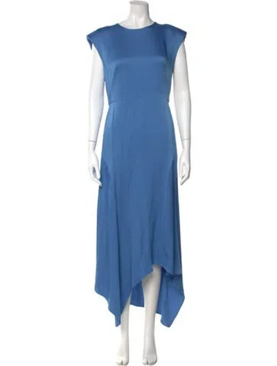 Pre-owned Veronica Beard Crew Neck Long Dress In Blue