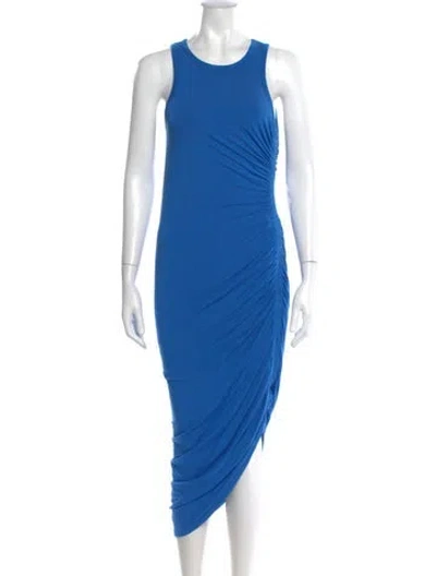 Pre-owned Veronica Beard Crew Neck Long Dress In Blue