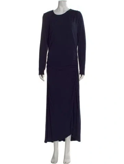 Pre-owned Veronica Beard Crew Neck Long Dress In Blue