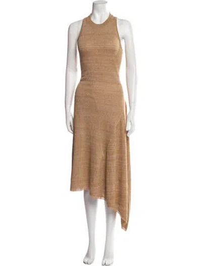 Pre-owned Veronica Beard Crew Neck Long Dress In Brown