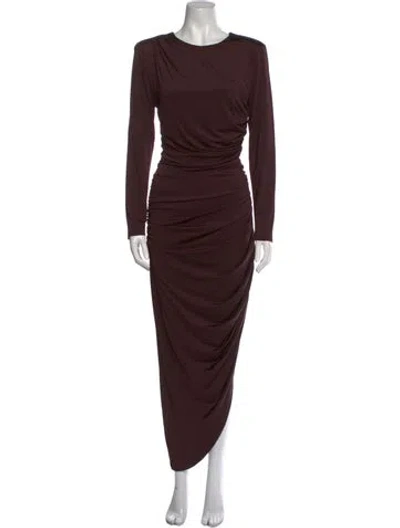 Pre-owned Veronica Beard Crew Neck Long Dress In Brown