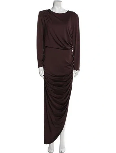 Pre-owned Veronica Beard Crew Neck Long Dress In Brown