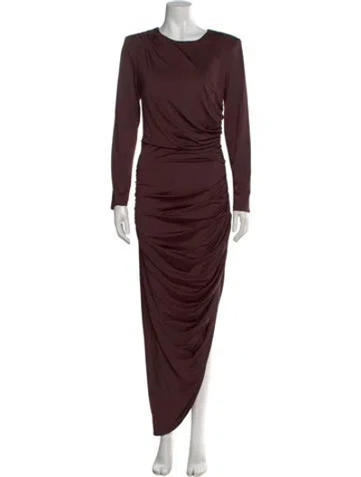 Pre-owned Veronica Beard Crew Neck Long Dress In Brown