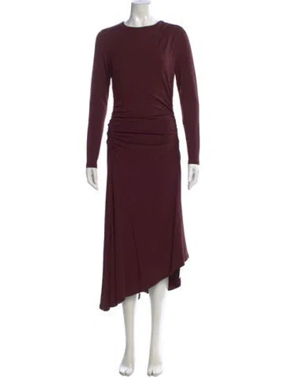Pre-owned Veronica Beard Crew Neck Long Dress In Burgundy