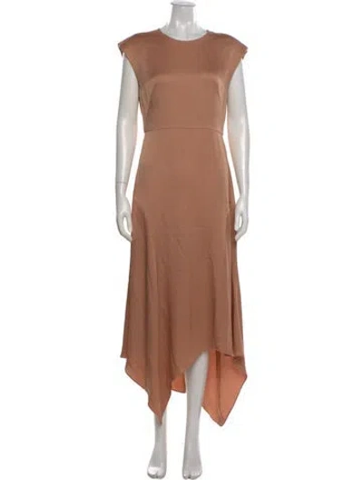 Pre-owned Veronica Beard Crew Neck Long Dress In Gold