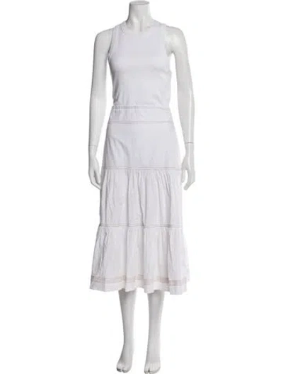 Pre-owned Veronica Beard Crew Neck Long Dress In Gray