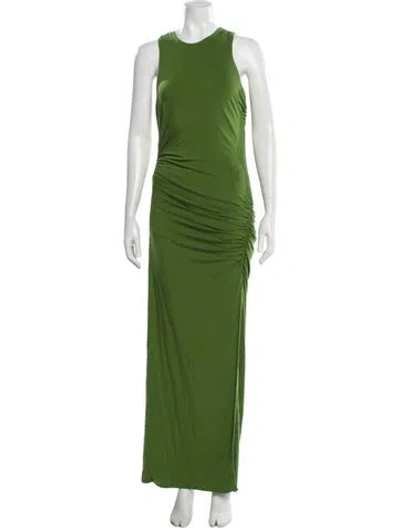Pre-owned Veronica Beard Crew Neck Long Dress In Green