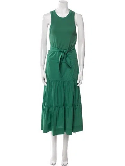 Pre-owned Veronica Beard Crew Neck Long Dress In Green