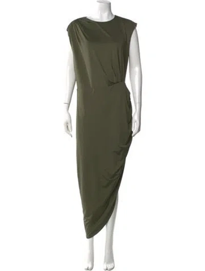 Pre-owned Veronica Beard Crew Neck Long Dress In Green