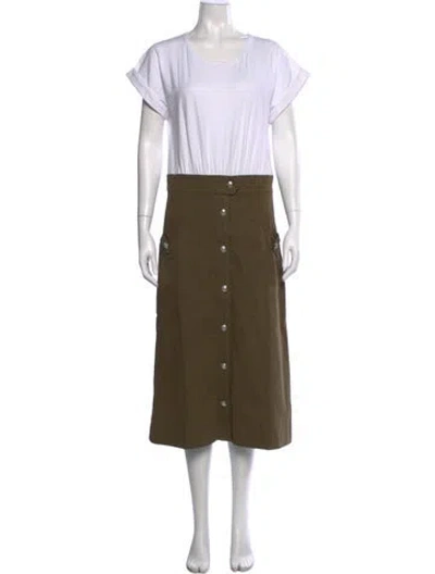 Pre-owned Veronica Beard Crew Neck Long Dress In Green