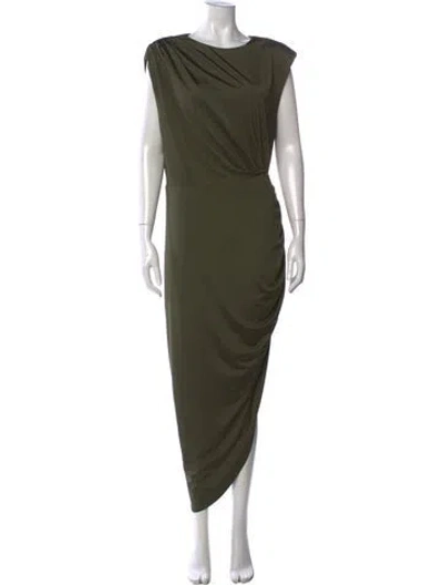 Pre-owned Veronica Beard Crew Neck Long Dress In Green