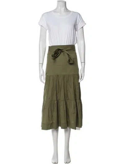 Pre-owned Veronica Beard Crew Neck Long Dress In Green