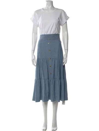 Pre-owned Veronica Beard Crew Neck Long Dress In Multi