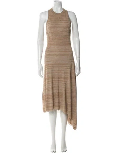Pre-owned Veronica Beard Crew Neck Long Dress In Neutral