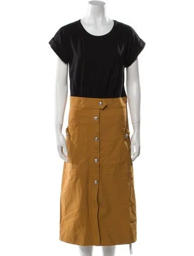Pre-owned Veronica Beard Crew Neck Long Dress In Neutral