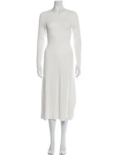 Pre-owned Veronica Beard Crew Neck Long Dress In Neutral