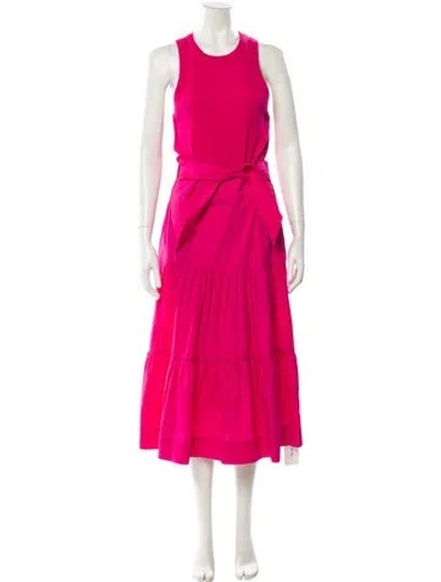 Pre-owned Veronica Beard Crew Neck Long Dress In Pink