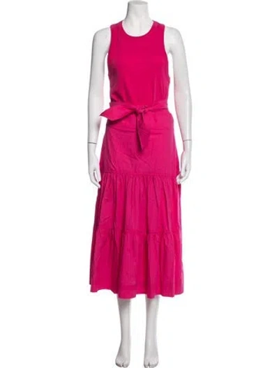 Pre-owned Veronica Beard Crew Neck Long Dress In Pink