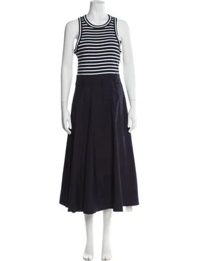 Pre-owned Veronica Beard Crew Neck Long Dress W/ Tags In Blue