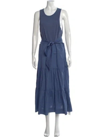 Pre-owned Veronica Beard Crew Neck Long Dress W/ Tags In Blue