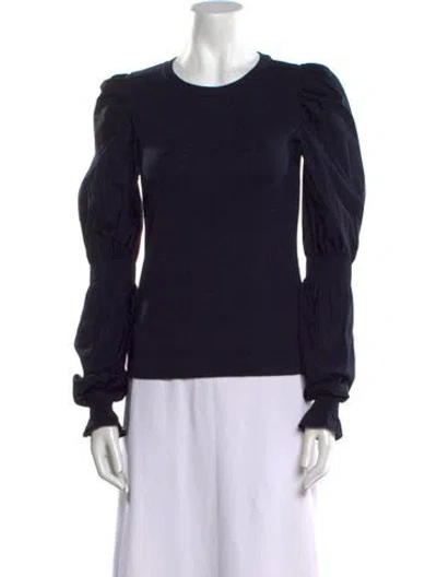 Pre-owned Veronica Beard Crew Neck Long Sleeve Sweatshirt In Black