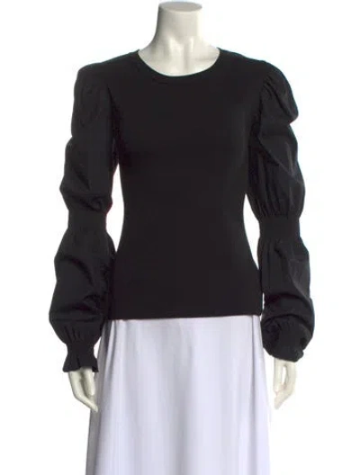 Pre-owned Veronica Beard Crew Neck Long Sleeve Sweatshirt In Black