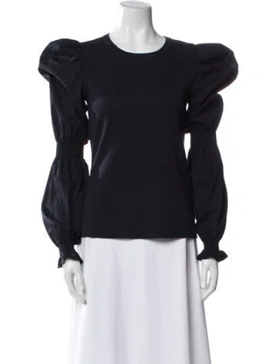 Pre-owned Veronica Beard Crew Neck Long Sleeve Sweatshirt In Blue