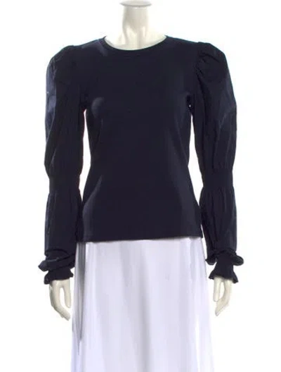 Pre-owned Veronica Beard Crew Neck Long Sleeve Sweatshirt In Blue