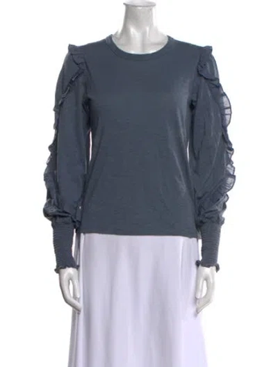 Pre-owned Veronica Beard Crew Neck Long Sleeve Sweatshirt In Blue