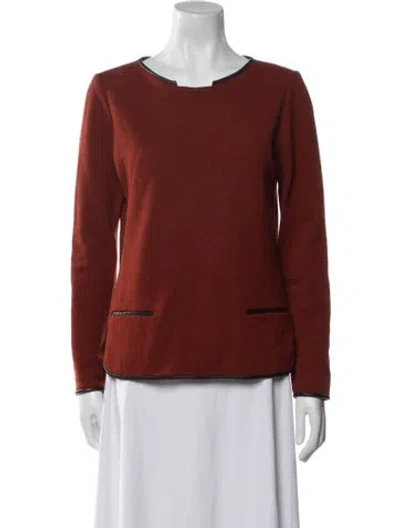 Pre-owned Veronica Beard Crew Neck Long Sleeve Sweatshirt In Brown