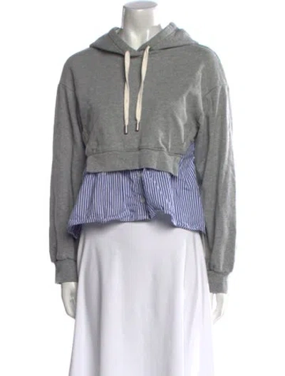 Pre-owned Veronica Beard Crew Neck Long Sleeve Sweatshirt In Gray