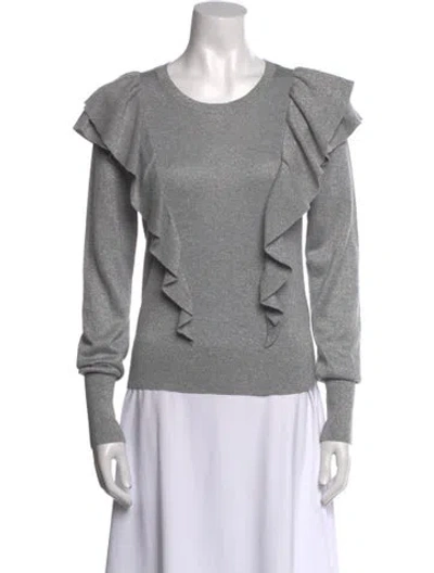 Pre-owned Veronica Beard Crew Neck Long Sleeve Sweatshirt In Gray