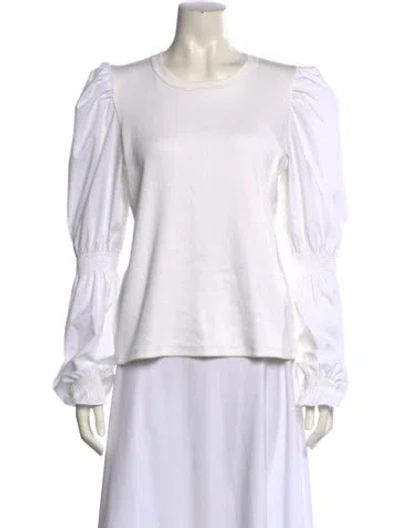 Pre-owned Veronica Beard Crew Neck Long Sleeve Sweatshirt In White