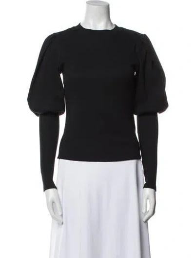 Pre-owned Veronica Beard Crew Neck Long Sleeve Top In Black