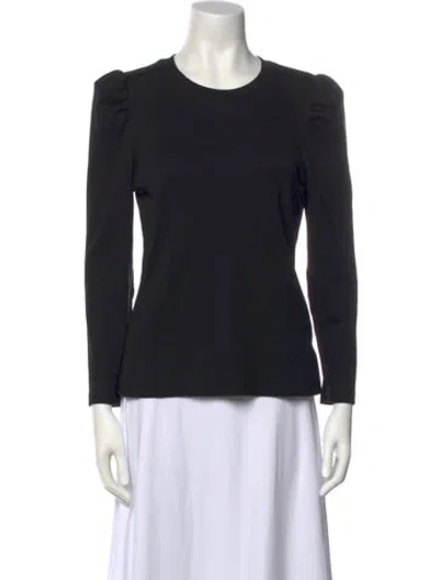 Pre-owned Veronica Beard Crew Neck Long Sleeve Top In Black