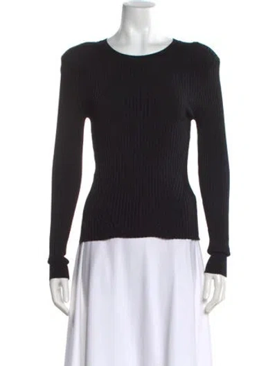 Pre-owned Veronica Beard Crew Neck Long Sleeve Top In Black