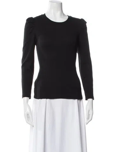 Pre-owned Veronica Beard Crew Neck Long Sleeve Top In Black