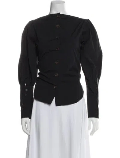 Pre-owned Veronica Beard Crew Neck Long Sleeve Top In Black