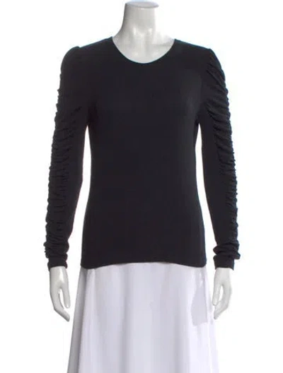 Pre-owned Veronica Beard Crew Neck Long Sleeve Top In Black