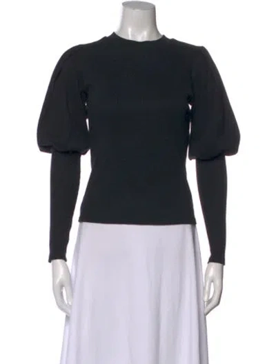 Pre-owned Veronica Beard Crew Neck Long Sleeve Top In Black