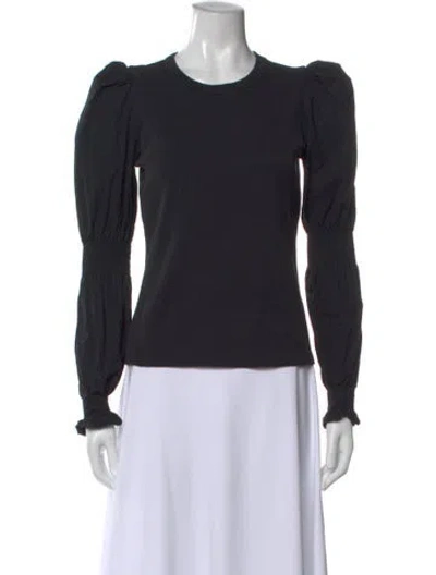 Pre-owned Veronica Beard Crew Neck Long Sleeve Top In Black