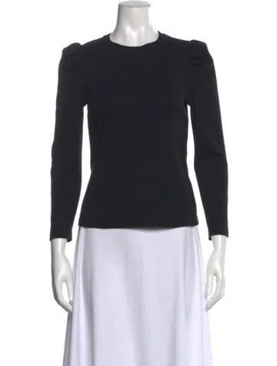 Pre-owned Veronica Beard Crew Neck Long Sleeve Top In Black