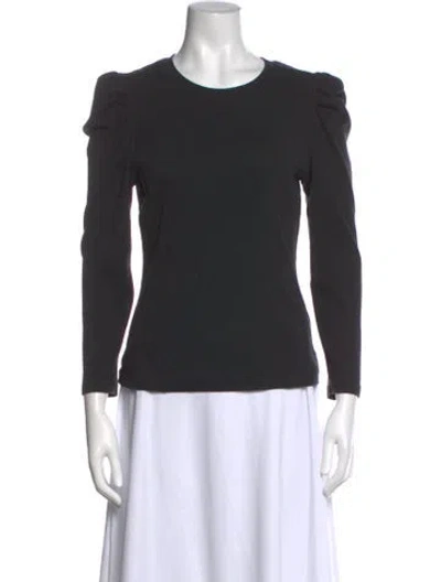 Pre-owned Veronica Beard Crew Neck Long Sleeve Top In Black