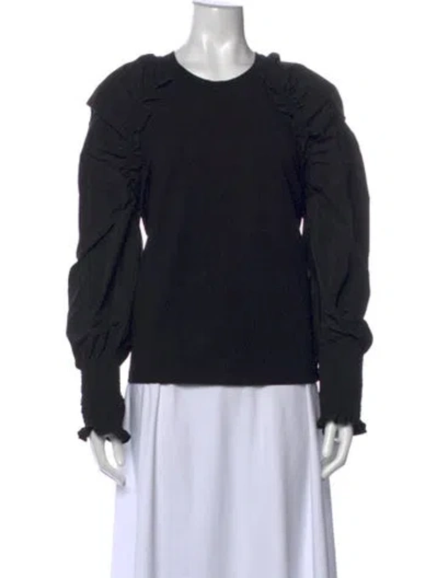 Pre-owned Veronica Beard Crew Neck Long Sleeve Top In Black